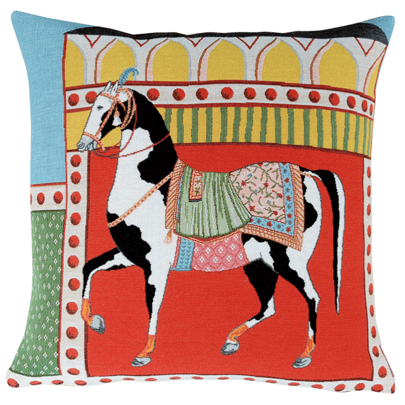 Kerala horse cushion Indian style Jules Pansu