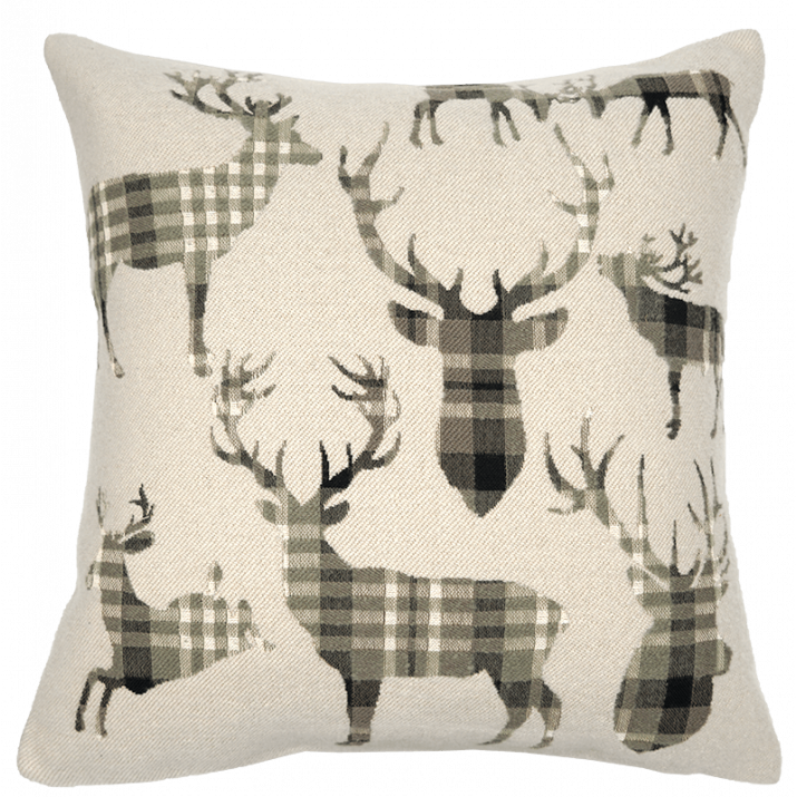 Lowlands tartan deer cushion - Jules Pansu